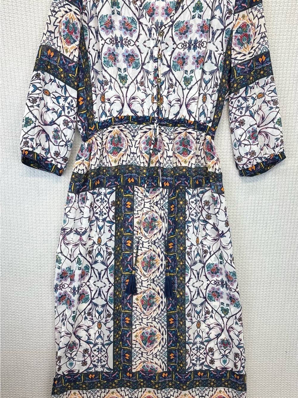 Chelsea And Violet Sheer Floral Maxi Dress Women Med Boho Festival Wedding EUC